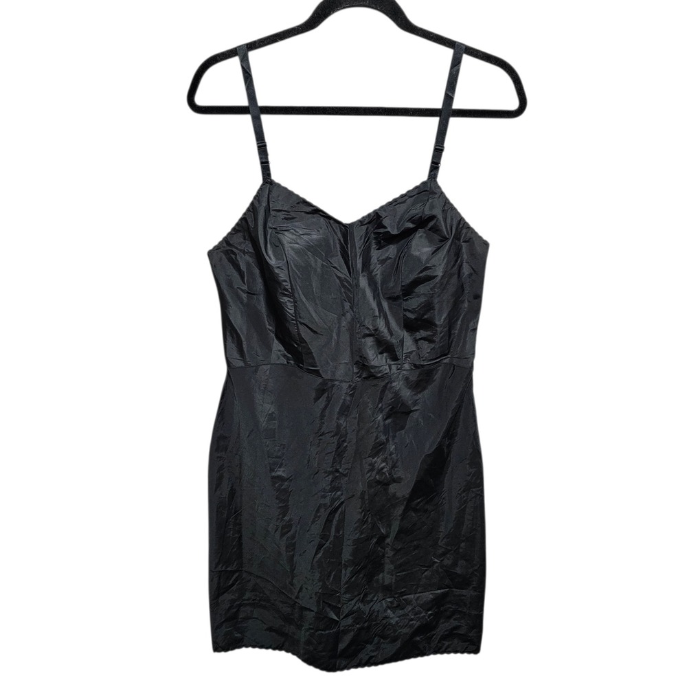 Vintage Sears Nylon Black Short‎ Slip Dress Anti-Cling Sz 38